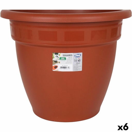 [S2228445] Plant pot Dem Squares Circular Brown 35 x 35 x 28,5 cm (6 Units)