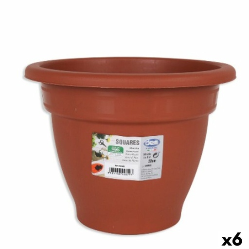 [S2228442] Plant pot Dem Squares Circular Brown 22 x 17 cm (6 Units)