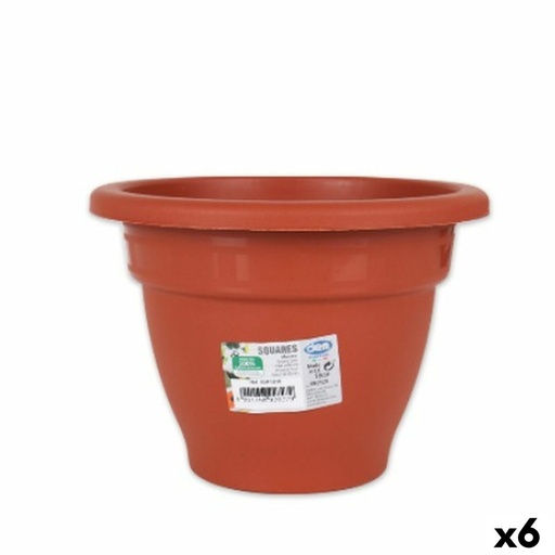 [S2228440] Plant pot Dem Squares Circular Brown 18 x 13,3 cm (6 Units)