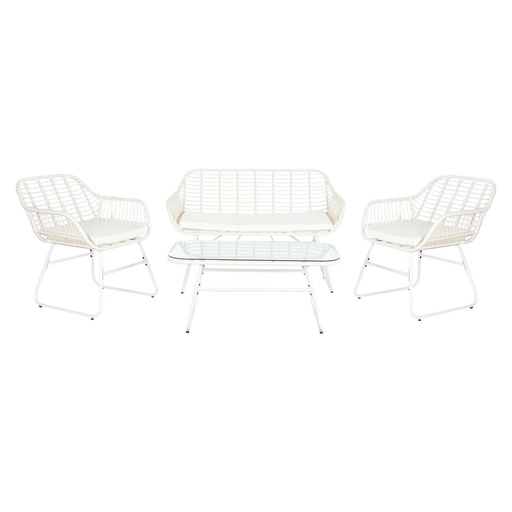 [S3042495] Garden furniture DKD Home Decor White 124 x 74 x 84 cm (4 Pieces)