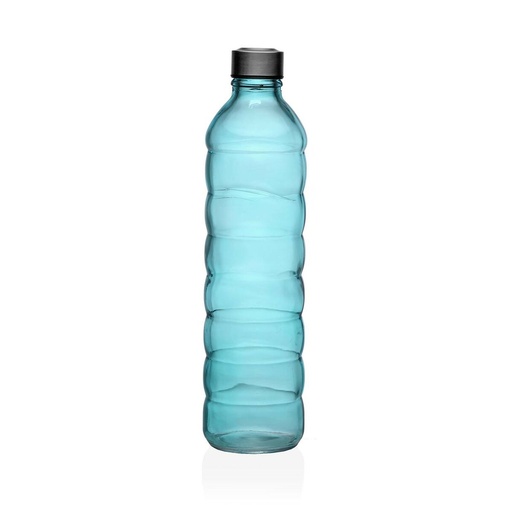 [S3411684] Bottle Versa 1,22 L Blue Glass Aluminium 8,5 x 33,2 x 8,5 cm