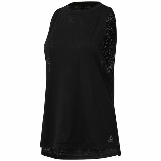 [S6498000] Women's Sleeveless T-shirt Reebok Burnout Black