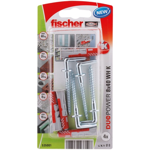 [S7905789] Angle nails Fischer DuoPower 535001 Studs 8 x 40 mm 4 Units