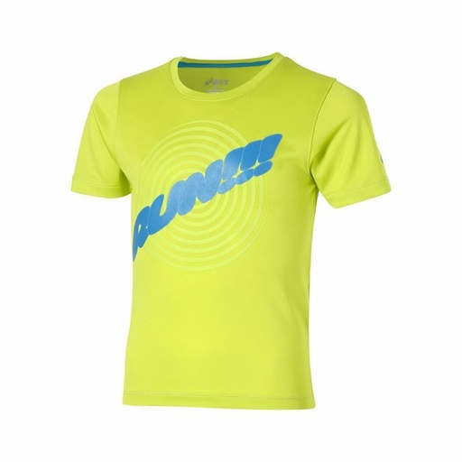 [S6496467] Child's Short Sleeve T-Shirt Asics Run Lime green