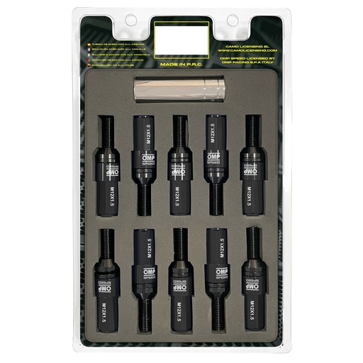 [S37113884] Screw kit OMP OMPS09981401 28 mm Black M14 x 1,50