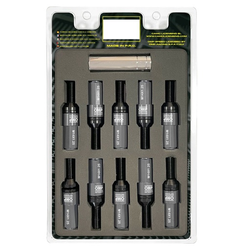 [S37113883] Screw kit OMP OMPS09971402 28 mm Silver M14 x 1,25