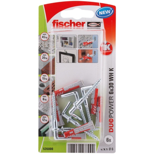 [S7905788] Angle nails Fischer DuoPower 535000 Studs Ø 6 x 30 mm 6 Units