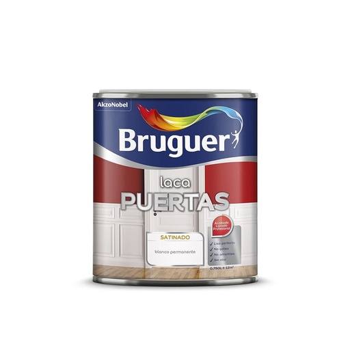 [S7903607] Enamel Bruguer 5297934  Doors Lacquer Permanent White 750 ml Satin finish