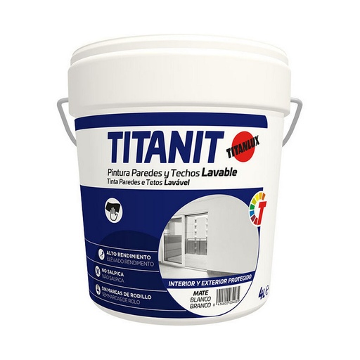 [S7913217] Paint Titanlux Titanit 029190004 Ceiling Wall Washable White Matt 4 L