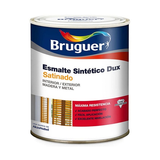 [S7912227] Synthetic enamel paint Bruguer Dux Black Satin finish 750 ml