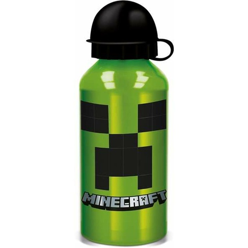 [S2429969] Bottle Minecraft Creeper Green 400 ml Silicone Aluminium