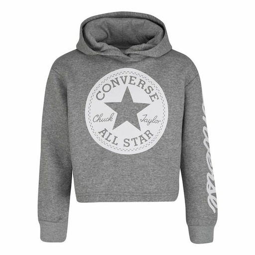 [S6496366] Unisex Hoodie Converse Chuck Patch Crop G Dark grey
