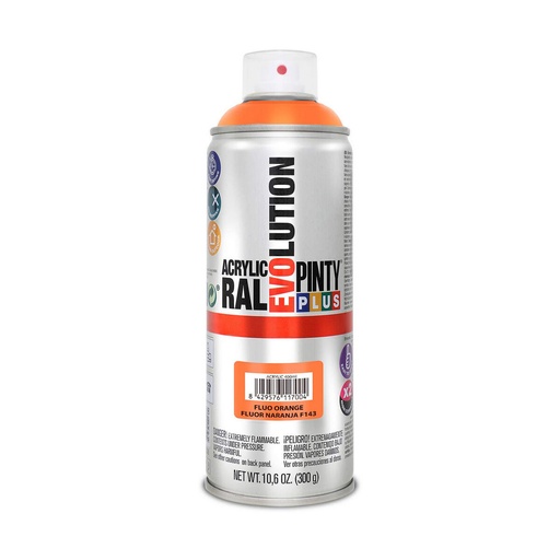 [S7910552] Spray paint Pintyplus Evolution F143 400 ml Fluorescent Orange