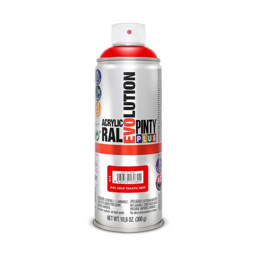 [S7910563] Spray paint Pintyplus Evolution RAL 3020 400 ml Traffic Red