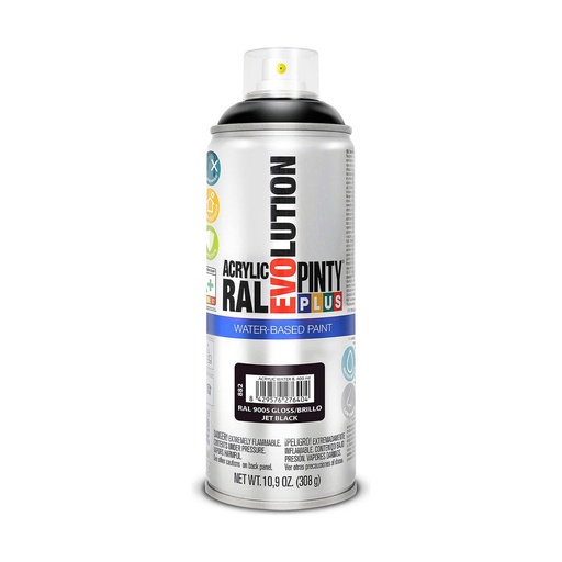 [S7910642] Spray paint Pintyplus Evolution RAL 9005 Water based Jet Black 400 ml