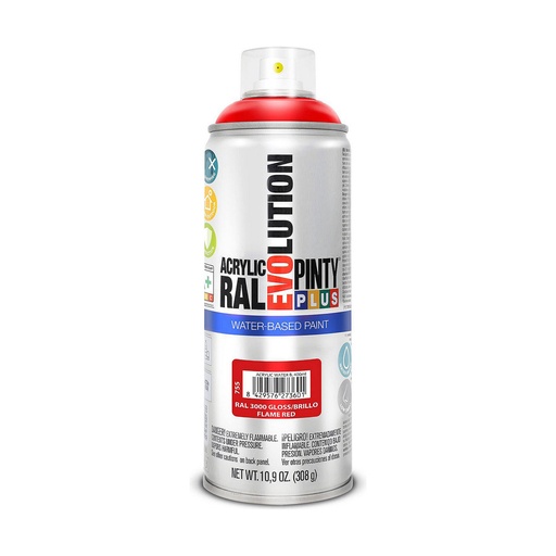[S7910630] Spray paint Pintyplus Evolution RAL 3000 Water based Flame Red 400 ml