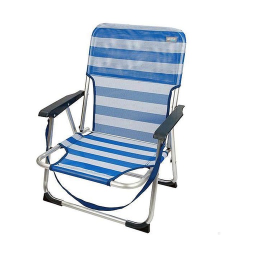 [S2416261] Beach Chair Aktive White Navy Blue 55 x 35 x 72 cm 44 x 35 x 72 cm