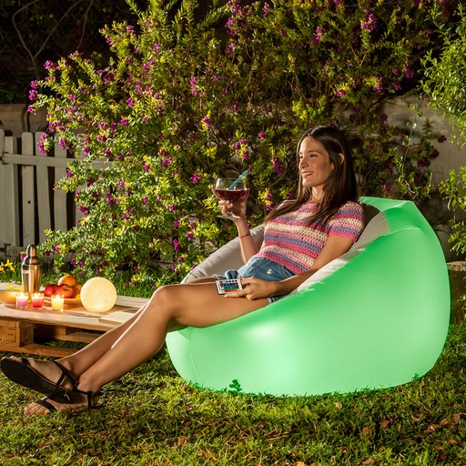 [V0103729] Inflatable Armchair with Multicoloured LED and Remote Control Chight InnovaGoods