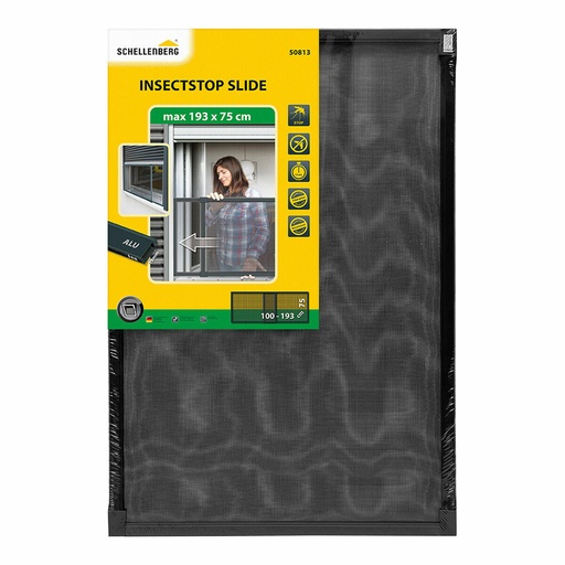 [S7919952] Mosquito net Schellenberg Anthracite Aluminium Extendable With frame Fibreglass 75 x 100 cm