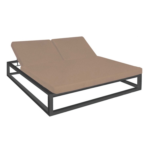 [S8700241] Sun-lounger Luana Double Moka 180 x 200 x 43 cm Graphite