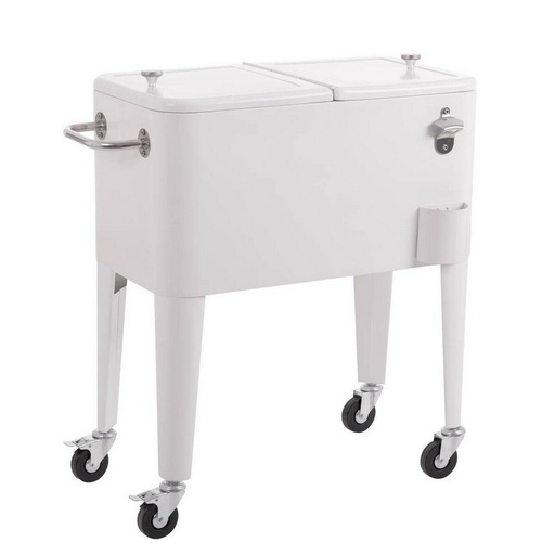 [S8700184] Portable Fridge Fresh White Metal 74 x 43 x 80 cm