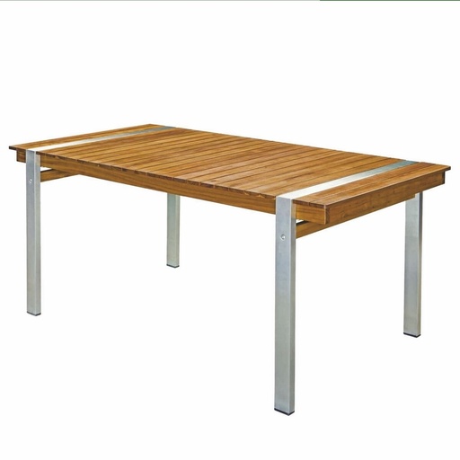 [S8700025] Dining Table Norah 220 x 100 x 74 cm Wood Stainless steel