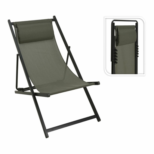 [S7918903] Folding Chair with Headrest Green
