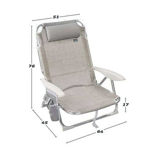 [S2428748] Beach Chair Aktive Beige Grey 51 x 45 x 76 cm
