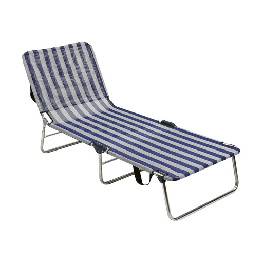 [S2426807] Beach sunbed Alco Multi-position White Navy Blue