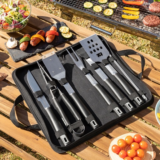 [V0103694] BBQ Utensils Kit with Case BBSet InnovaGoods 12 Pieces