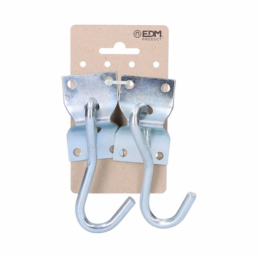 [S7913320] Holder EDM 85243 Silver 70 x 45 mm Hook for hanging up Hammock (2 Units)