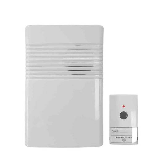 [S7916099] Wireless Doorbell with Push Button Bell EDM 49303 50 m 80 dB 14,8 x 9,7 x 4 cm (12 V)
