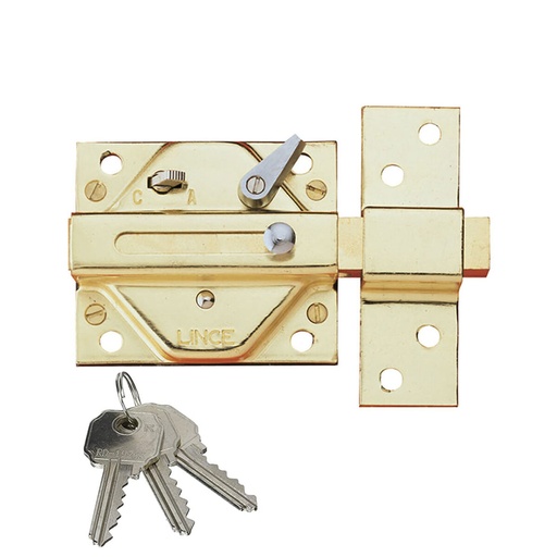 [S7919301] Safety lock Lince 2930-92930hl Brass Traditional Iron