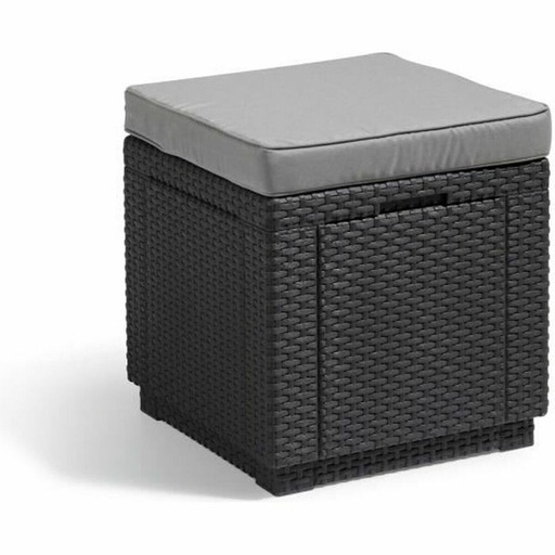 [S7103580] Pouffe Allibert by KETER Dark grey Synthetic resin 42 x 42 x 39 cm