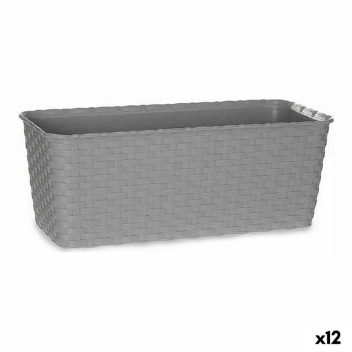 [S3618222] Planter Stefanplast 73660 Grey Plastic 13 x 11 x 29 cm (12 Units)