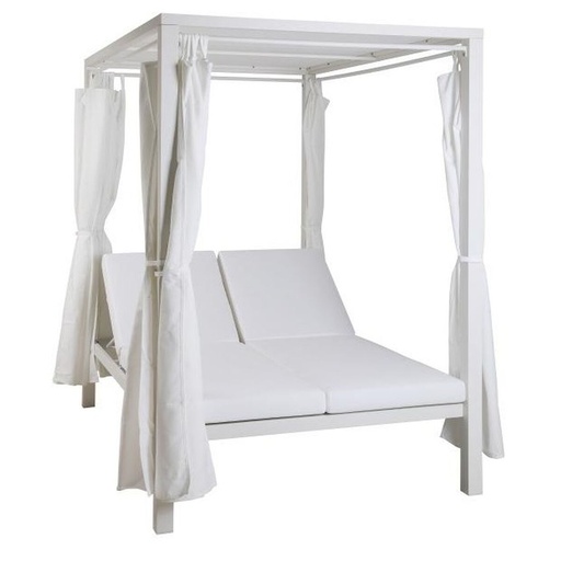[S3042460] Garden day bed DKD Home Decor White Aluminium (148 x 188 x 205 cm)