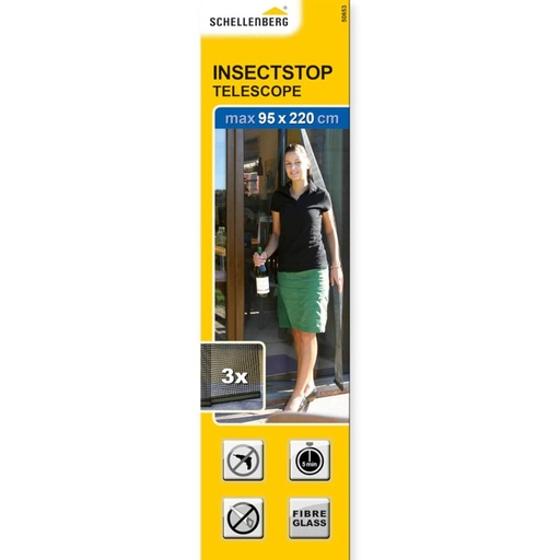 [S7904566] Anti-Mosquito Curtain Schellenberg Doors Fibreglass Anthracite (95 x 220 cm)