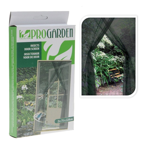 [S7900669] Anti-Mosquito Curtain Progarden Doors 2 Pieces Fibreglass Black (2 x 75 x 220 cm)