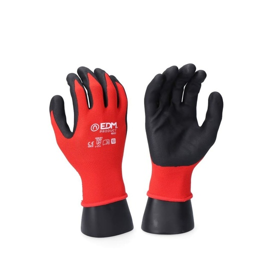 [S7919017] Work Gloves EDM Red Lycra Nitrile Touchpad Industrial