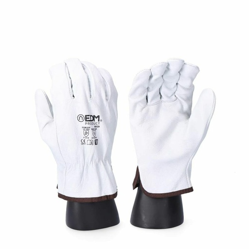 [S7919002] Work Gloves EDM White Cowhide Transporter