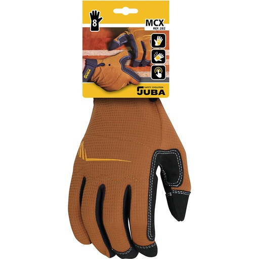 [S7919011] Work Gloves JUBA Mecanix Synthetic Leather Spandex Touchpad