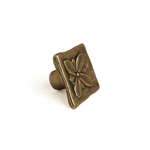 [S7912523] Doorknob Rei 1119 Golden Metal Worn 33 x 33 mm 4 Pieces