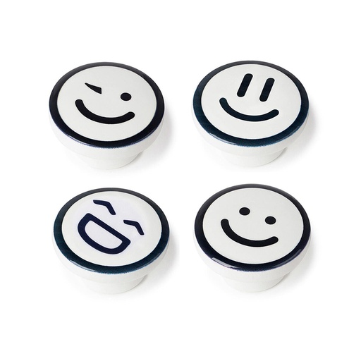 [S7912553] Doorknob Rei m9 White beech wood Illustrated Ø 38 x 22 mm 4 Pieces