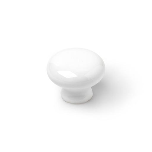 [S7912579] Doorknob Rei 821 White Porcelain Ø 35 x 26 mm 4 Pieces