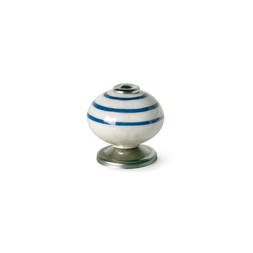 [S7912577] Doorknob Rei e501 Blue Metal Porcelain Ø 40 x 36 mm 4 Pieces