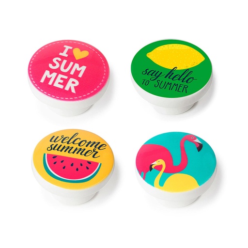 [S7912548] Doorknob Rei m11 beech wood Illustrated Ø 40 x 22 mm 4 Pieces