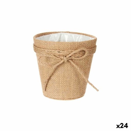 [S3618414] Planter Lasso 12,5 x 12 x 12,5 cm Brown Rope Plastic 14 x 12,5 x 14 cm (24 Units)