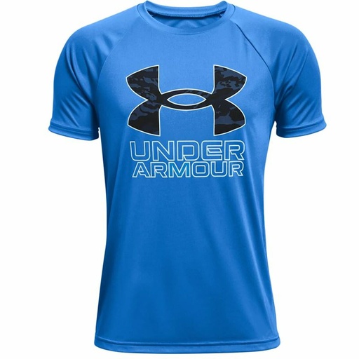 [S6483929] Children’s Short Sleeve T-Shirt Under Armour Tech Hybrid Blue