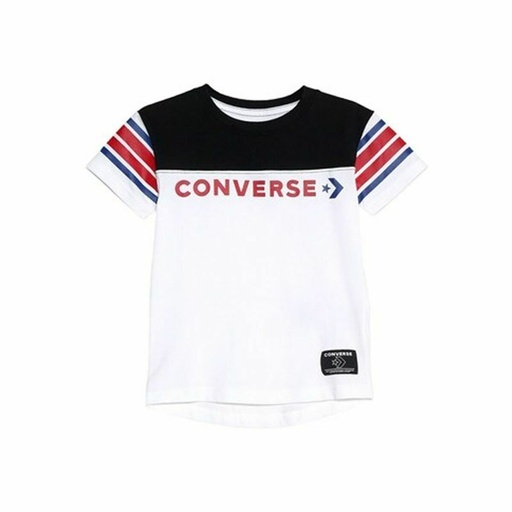 [S6485005] Child's Short Sleeve T-Shirt Converse Retro Sport White
