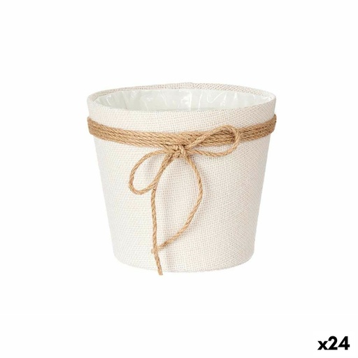 [S3618407] Planter 18 x 16 cm White Rope Plastic (24 Units)